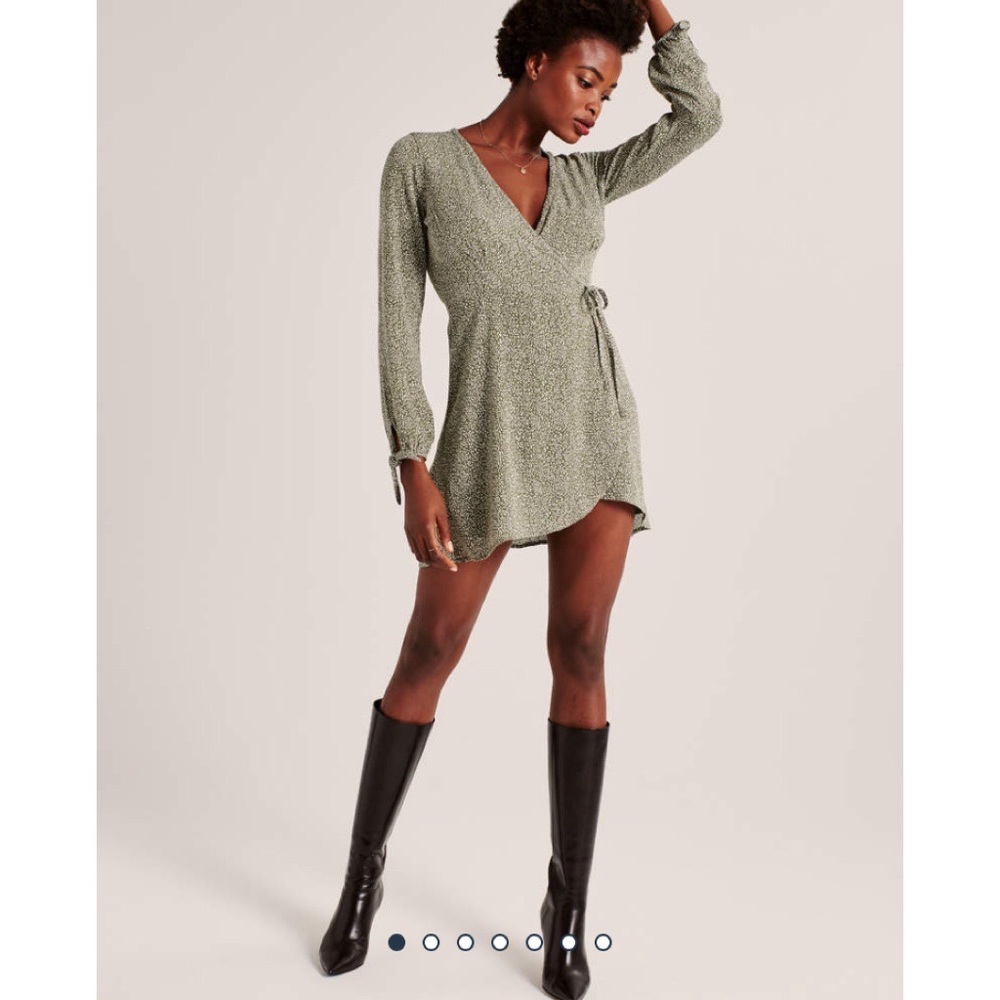 Abercrombie & Fitch Olive Green Wrap Dress